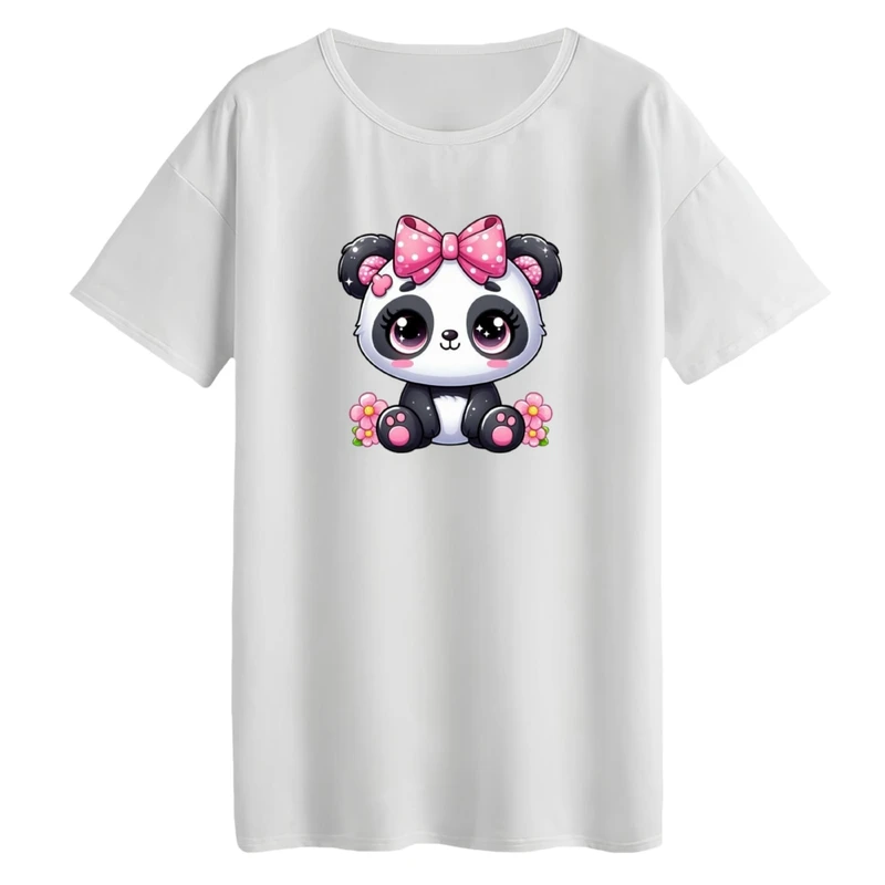 تی‌شرت لانگ آستین کوتاه زنانه مدل پاندا کد 01