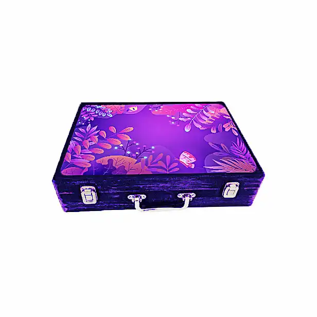 جعبه هدیه چوبی مدل چمدان طرح بهاری کد WSL529