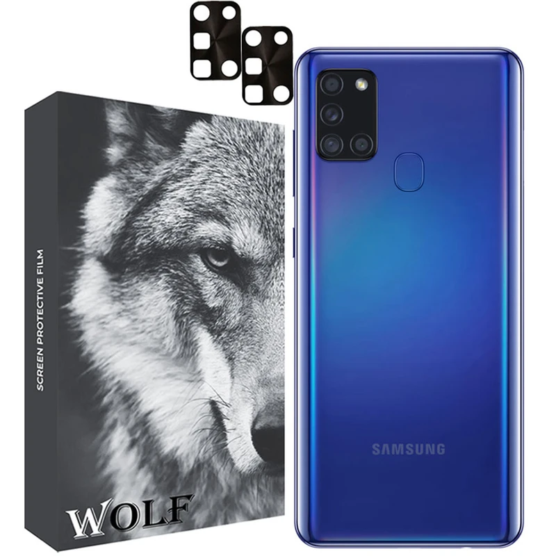 محافظ لنز دوربین ولف مدل EVA مناسب برای گوشی موبایل سامسونگ Galaxy A21S بسته 2 عددی