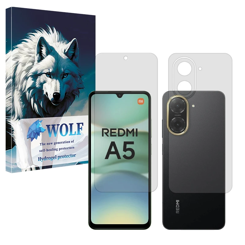 محافظ صفحه نمایش مات ولف مدل Tough مناسب برای گوشی موبایل شیائومی Redmi A5 4G به همراه محافظ پشت گوشی