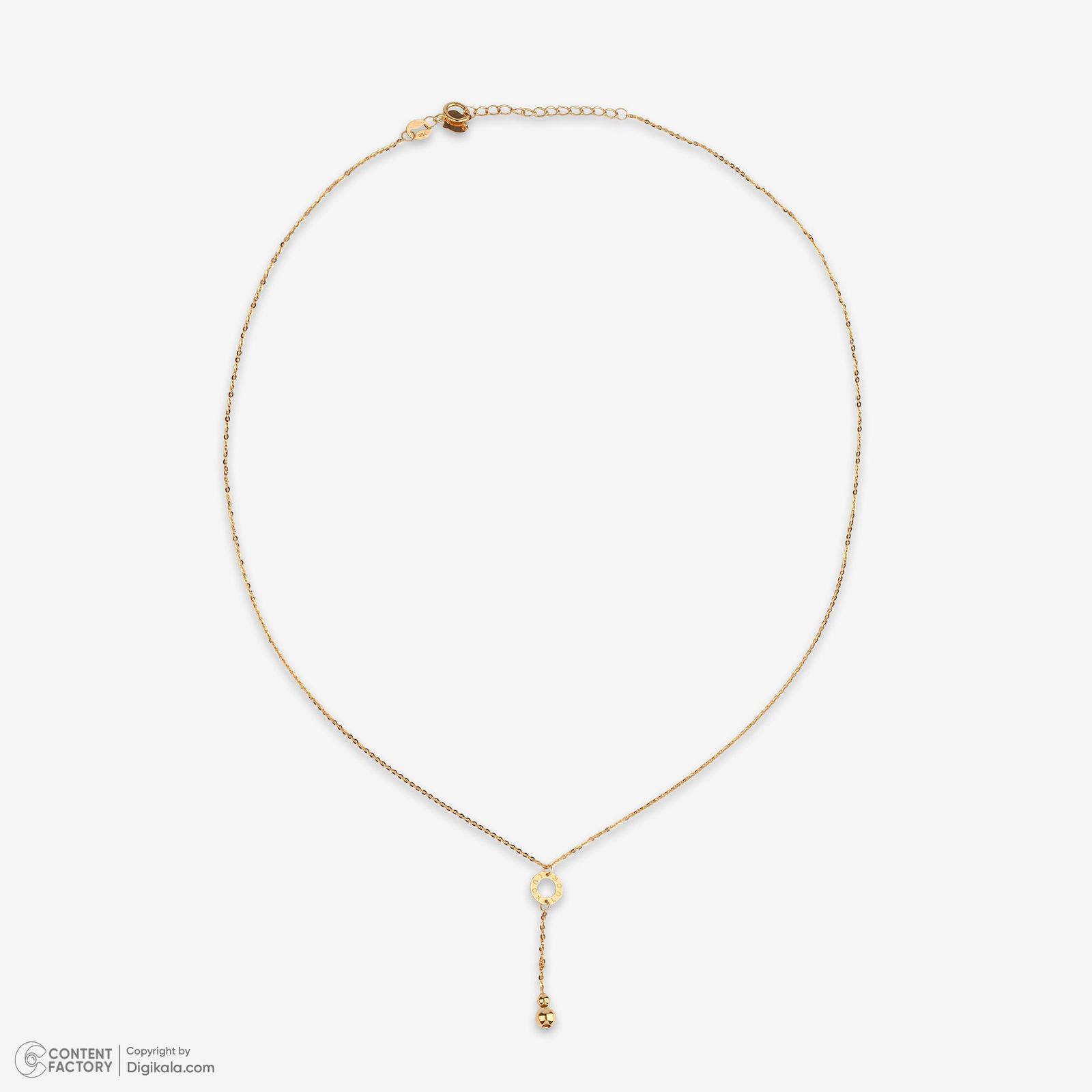 گردنبند طلا 18 عیار زنانه با زنجیر حلقهای (فلامینگو) وی گالری مدل NC2073 -  - 2