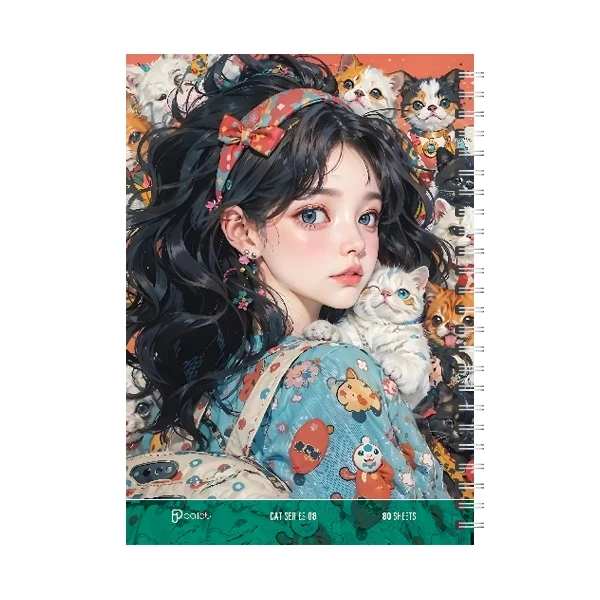 دفتر مشق 80 برگ پالت مدل کت کد 08