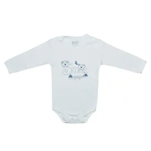 بادی آستین بلند نوزادی باولی مدل خرس و قایق