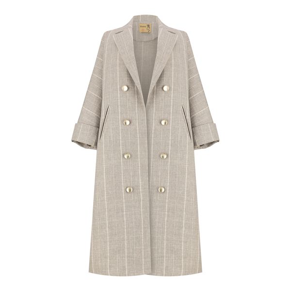 مانتو زنانه السانا مدل سانای کد 226403 رنگ طوسی