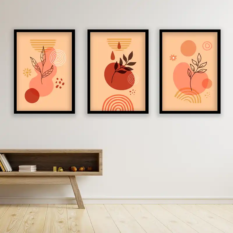 تابلو مدل مینیمال دکوراتیو کد LA-G3051 مجموعه 3 عددی