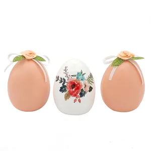 تخم مرغ تزیینی طرح گل کد MK257 مجموعه 3 عددی