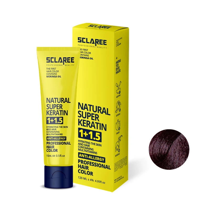 رنگ مو اسکلاره شماره 5.20 حجم 120 میلی لیتر رنگ قهوه ای شرابی روشن