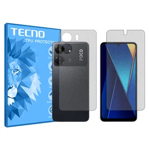 Tecno HyMTT model Matte screen protector suitable for the Xiaomi Poco C65 mobile phone, along with the back of the phone