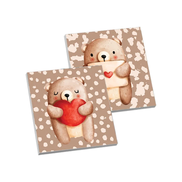 تابلو شاسی لاژید مدل عشق طرح کارتونی مجموعه 2 عددی 