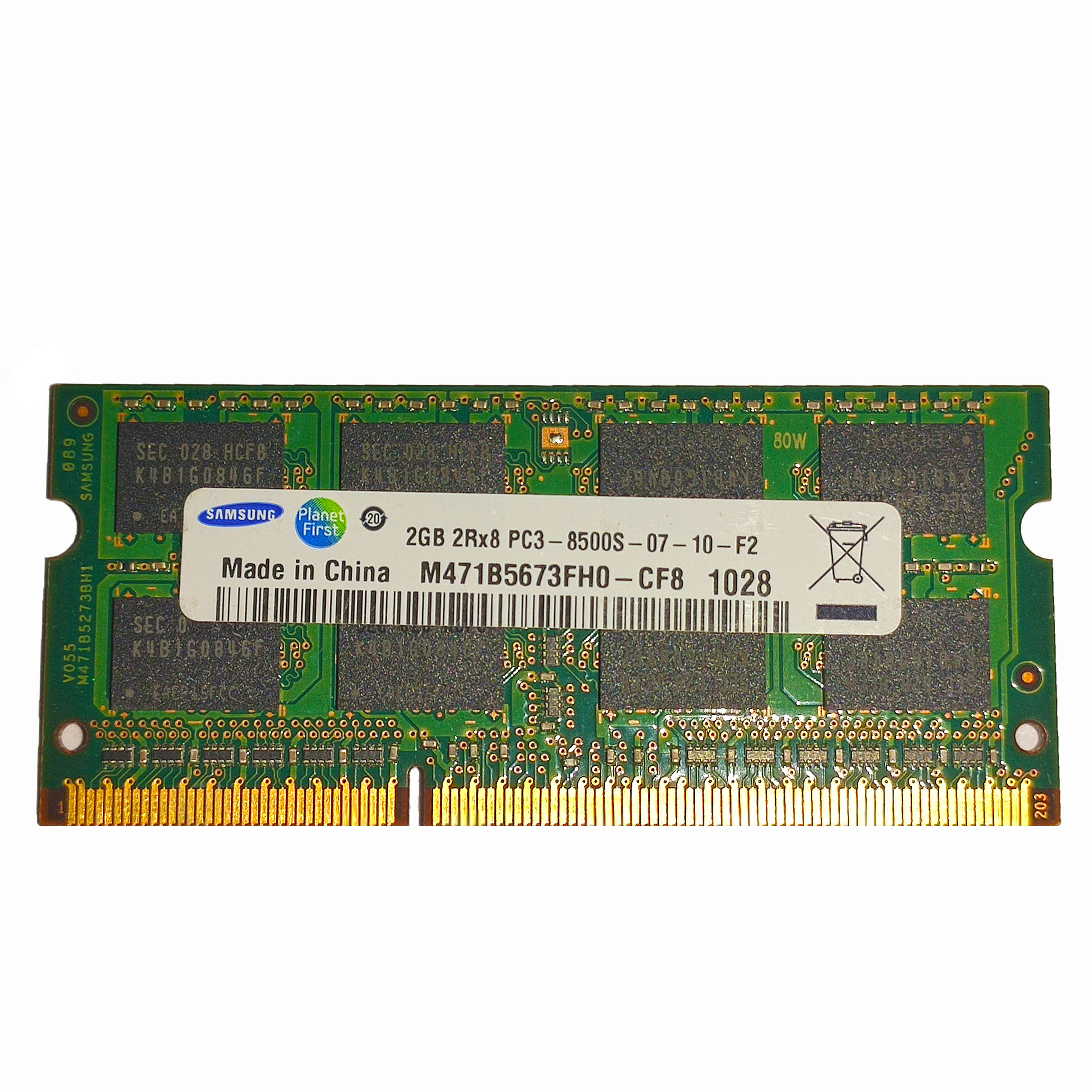 رم لپ ‌تاپ DDR3 تک کاناله 1066 مگاهرتز CL8 سامسونگ مدل 8500s ظرفیت 2 گیگابایت