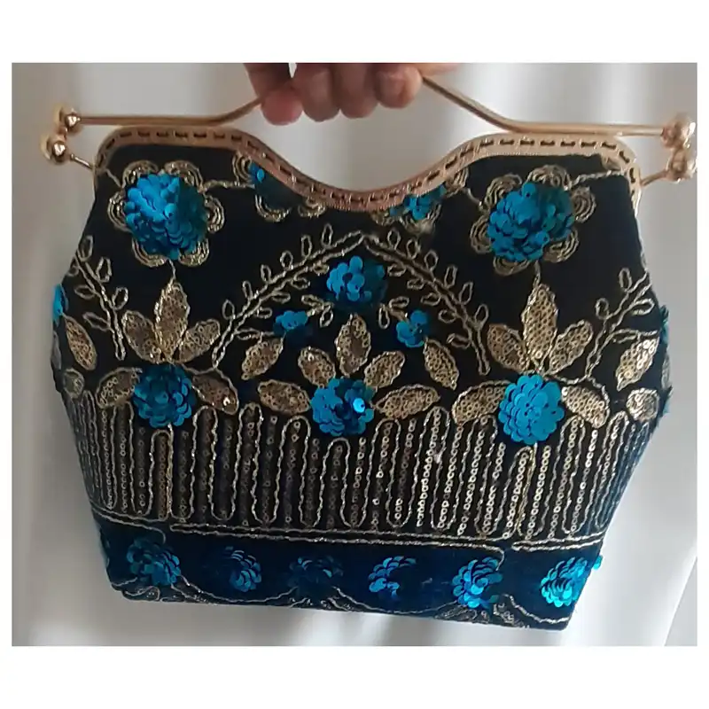 کیف مجلسی زنانه مدل مخمل پولک دوزی