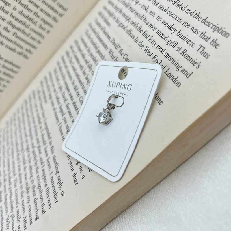 آویز گردنبند زنانه ژوپینگ مدل تک نگین مربع کد N4565