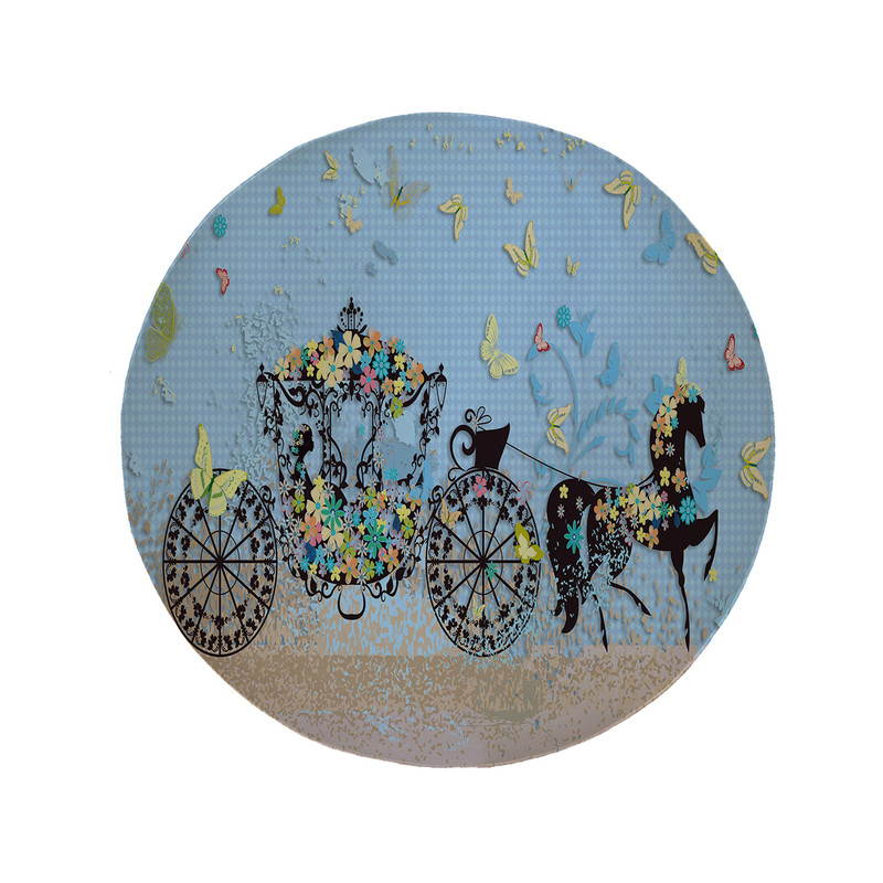 پادری مدل دایره طرح کالسکه کد 5829 سایز 90 × 90 سانتی متر 