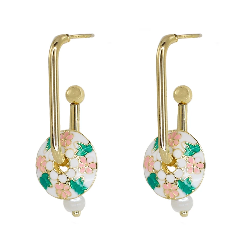 گوشواره زنانه زودیکا مدل میناکاری کد AAC1119