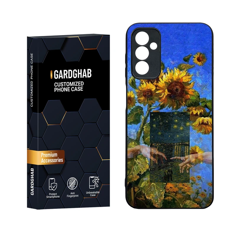 کاور گارد قاب مدل دورژله ای پشت گلس هنری مناسب برای گوشی موبایل سامسونگ Galaxy M13 4G