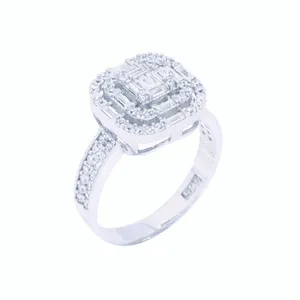 انگشتر نقره زنانه مدل Emeraldcut-485
