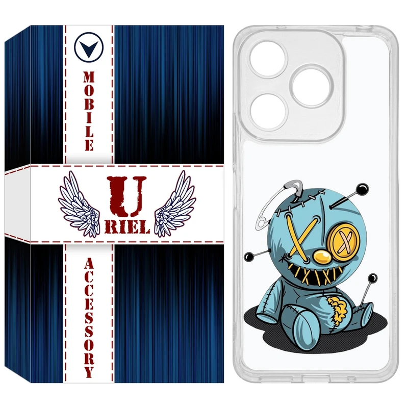 کاور یوریل مدل Clear کد 68 طرح عروسک مناسب برای گوشی موبایل شیائومی Redmi 13X / 13 / Poco M6 4G