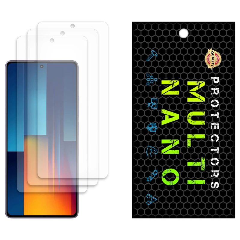 محافظ صفحه نمایش آنتی رفلکس مولتی نانو مدل X-S3M مناسب برای گوشی موبایل شیائومی Poco M6 Pro بسته سه عددی