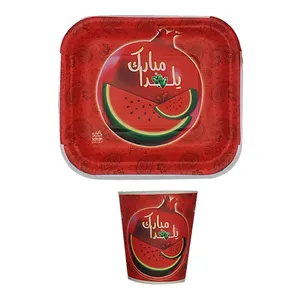  پیش دستی و لیوان و یکبار مصر مدل یلدا کد mk750 مجموعه 24 عددی