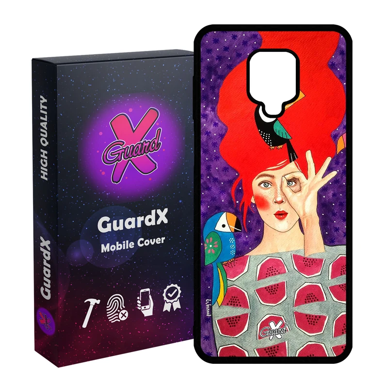 کاور گارد ایکس طرح Girl مدل Glass10153 مناسب برای گوشی موبایل شیائومی Redmi Note 9S / Note 9 Pro / Note 9 Pro Max