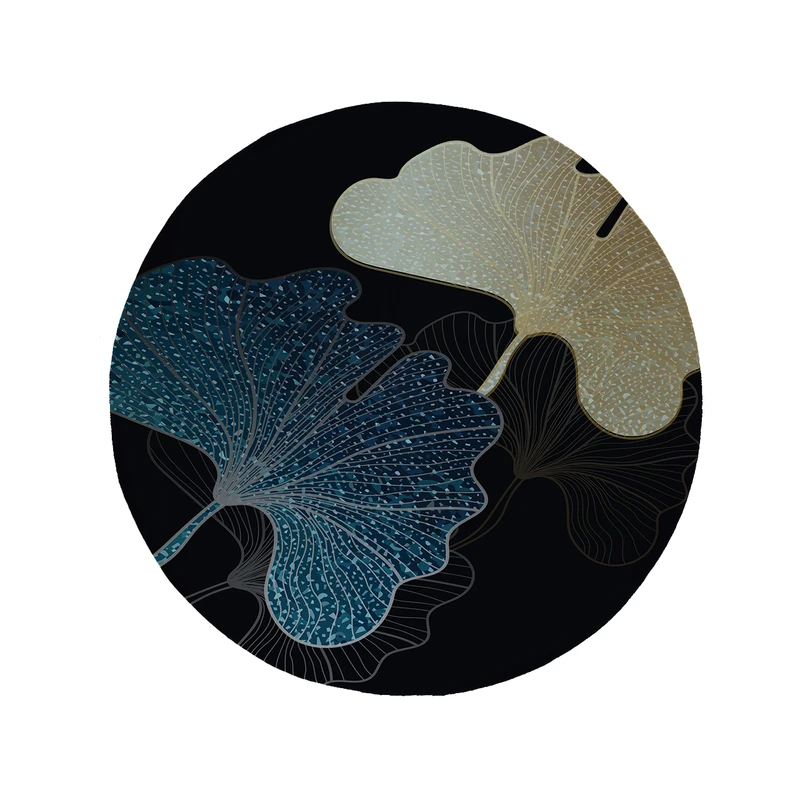 پادری مدل دایره طرح برگ کد 8975 سایز 90 × 90 سانتی متر