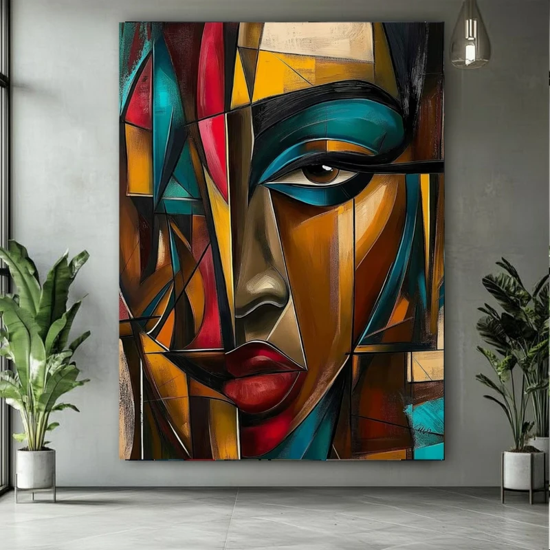 پوستر طرح نقاشی انتزاعی مدل چهره کد BK24857