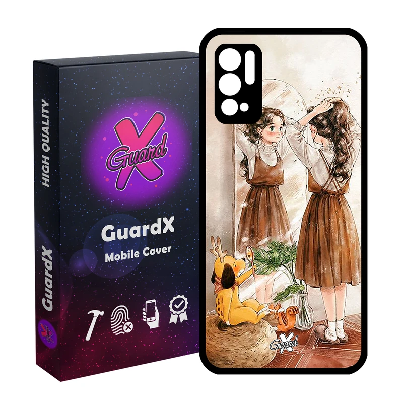 کاور گارد ایکس طرح Girl مدل Glass10306 مناسب برای گوشی موبایل شیائومی Redmi Note 10 5G / Poco M3 Pro