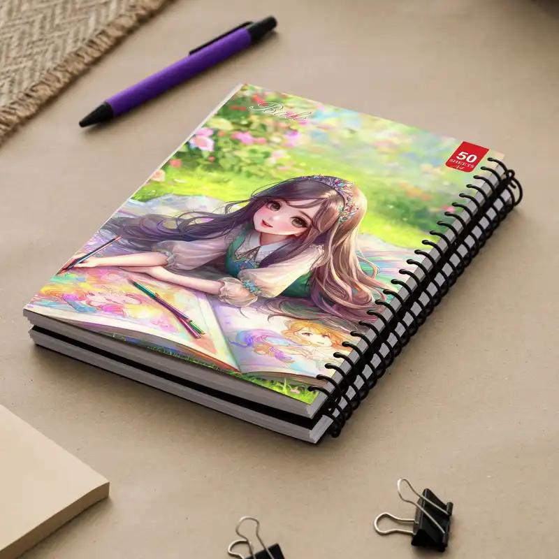 دفتر نقاشی 50 برگ انتشارات بله طرح دخترانه کد A4-L142