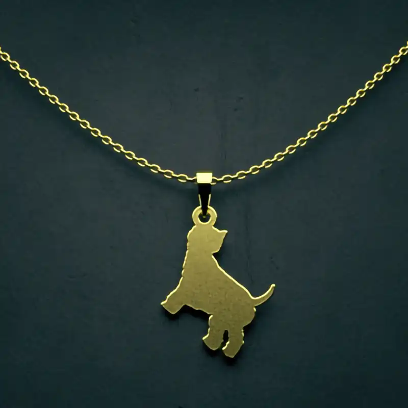 گردنبند طلا 18 عیار زنانه مدوپد مدل سگ کد J2-1-1197