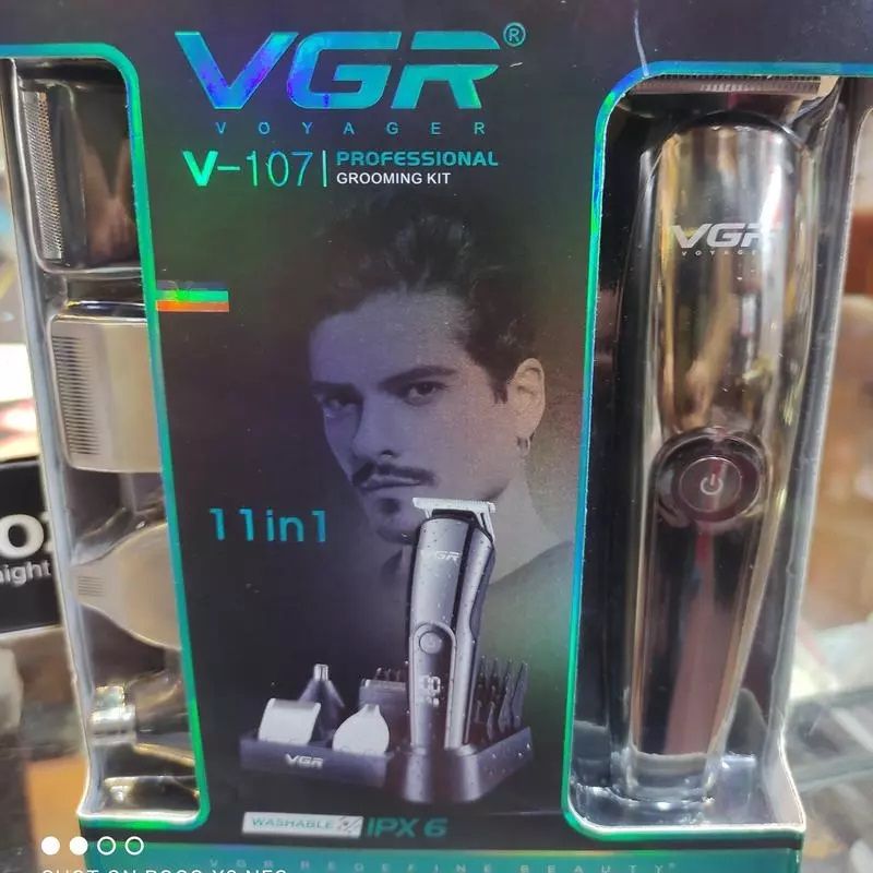 ست ماشین اصلاح موی صورت و بدن وی جی ار مدل V-107 -  - 11