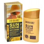کرم ضد آفتاب بی رنگ دکتر راشل SPF 100 مدل anti  aging ‌مناسب انواع پوست حجم 80 میلی‌ لیتر