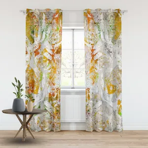پرده مدل پانچی طرح برگ سایز 280x145 سانتی متر