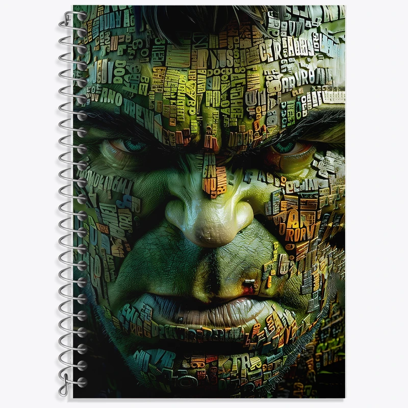 دفتر زبان 50 برگ خندالو مدل سه خط طرح هالک مارول (Marvel) کد F7165