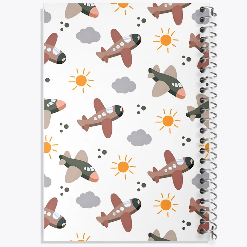 دفتر شطرنجی 50 برگ خندالو طرح پترن هواپیما کد N5238