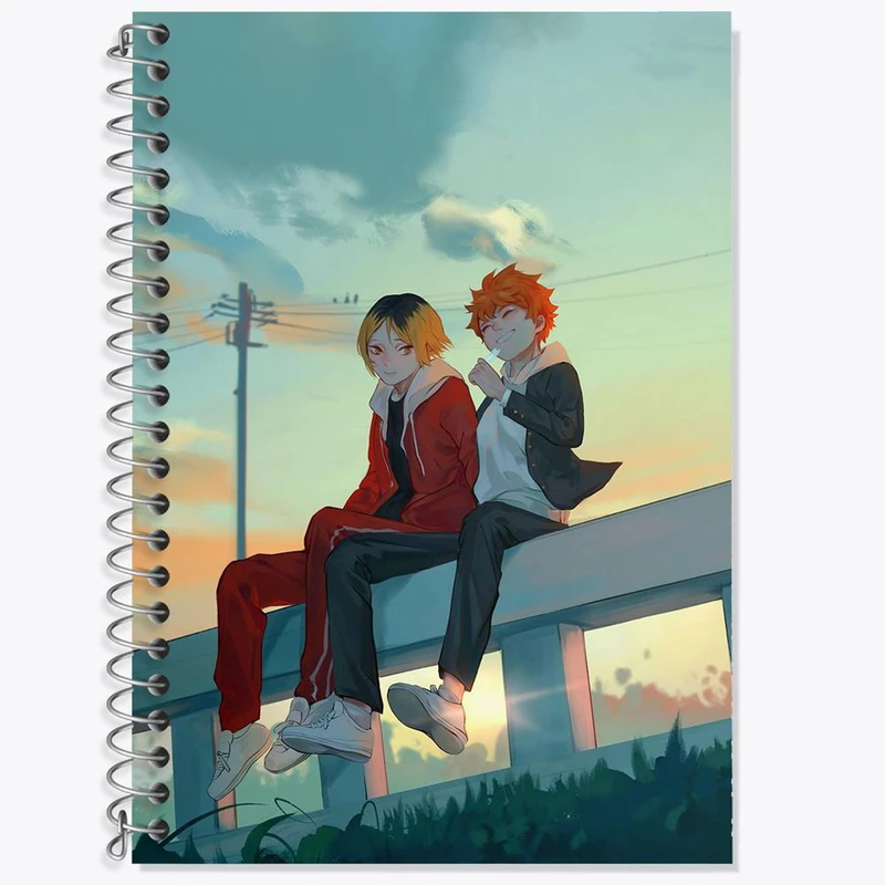 دفتر زبان 50 برگ خندالو مدل دو خط طرح هیاناتا و کنما انیمه آبشار سرنوشت هایکیو کاگیاما کد 11204