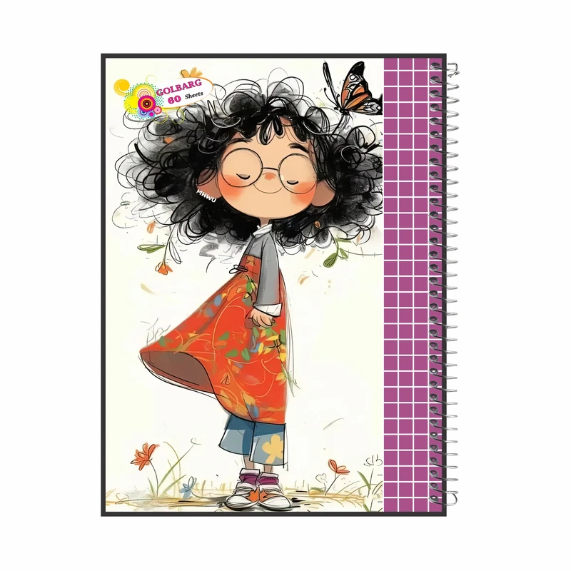 دفتر شطرنجی 60 برگ گلبرگ دخترانه کد 1291