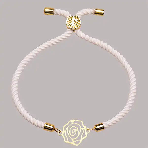 دستبند طلا 18 عیار دخترانه کرابو طرح گل رز مدل Krd1494