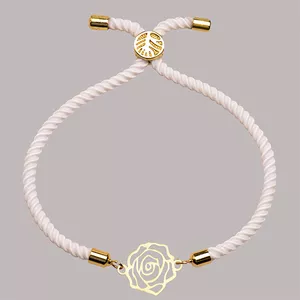دستبند طلا 18 عیار دخترانه کرابو طرح گل رز مدل Krd1494