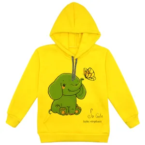 هودی دخترانه مدل فیل F30 رنگ زرد