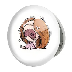 آینه جیبی خندالو طرح دختر مدل تاشو کد 5931 