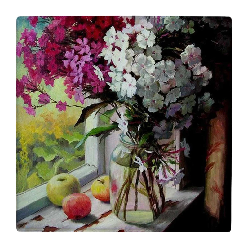 زیر لیوانی  طرح گلدان گل پشت پنجره کد    4824228_3705