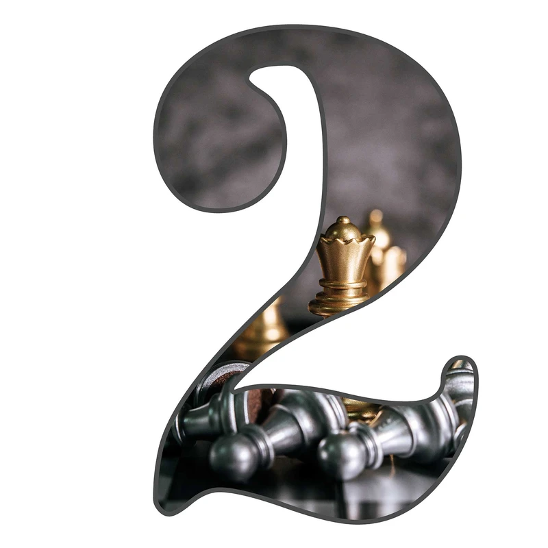 استند رومیزی مدل عدد 2 طرح شطرنج کد 1815