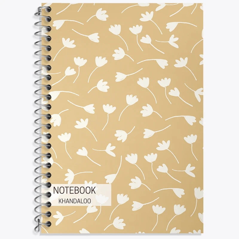 دفتر زبان 50 برگ خندالو مدل سه خط طرح گل گلی کد N229