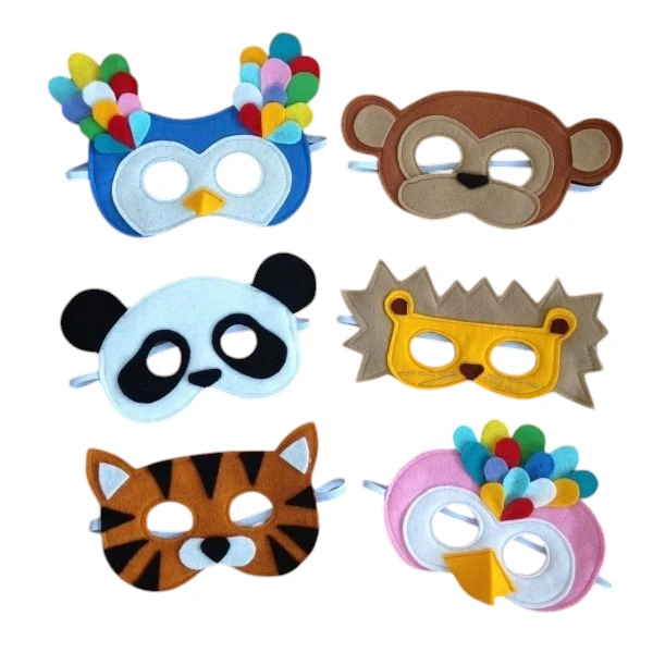 ماسک ایفای نقش مدل حیوانات جنگل مجموعه 6 عددی