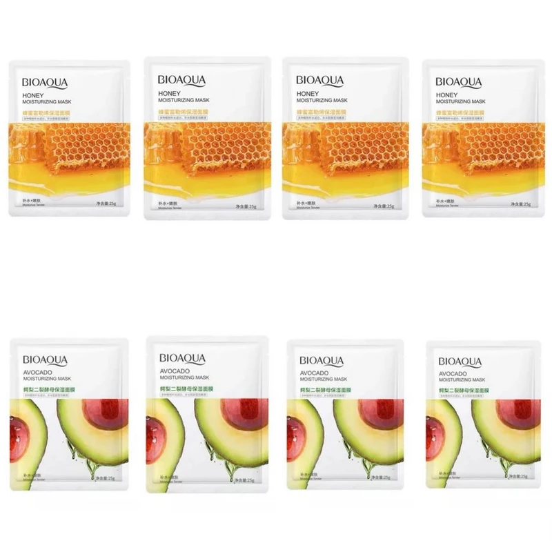 ماسک صورت بایو آکوا مدل Q2 وزن 25 گرم بسته 8 عددی