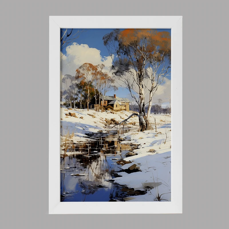 تابلو خندالو مدل منظره برفی کد F430