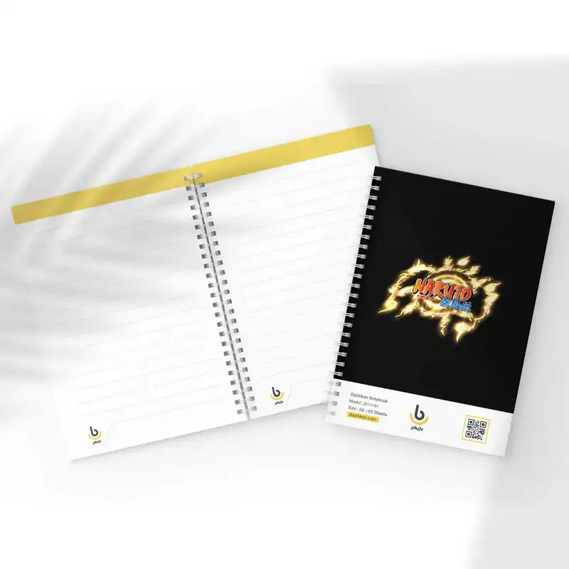 دفتر یادداشت باژیکان مدل انیمه ناروتو کد 20111150 به همراه فتوکارت مجموعه 32 عددی