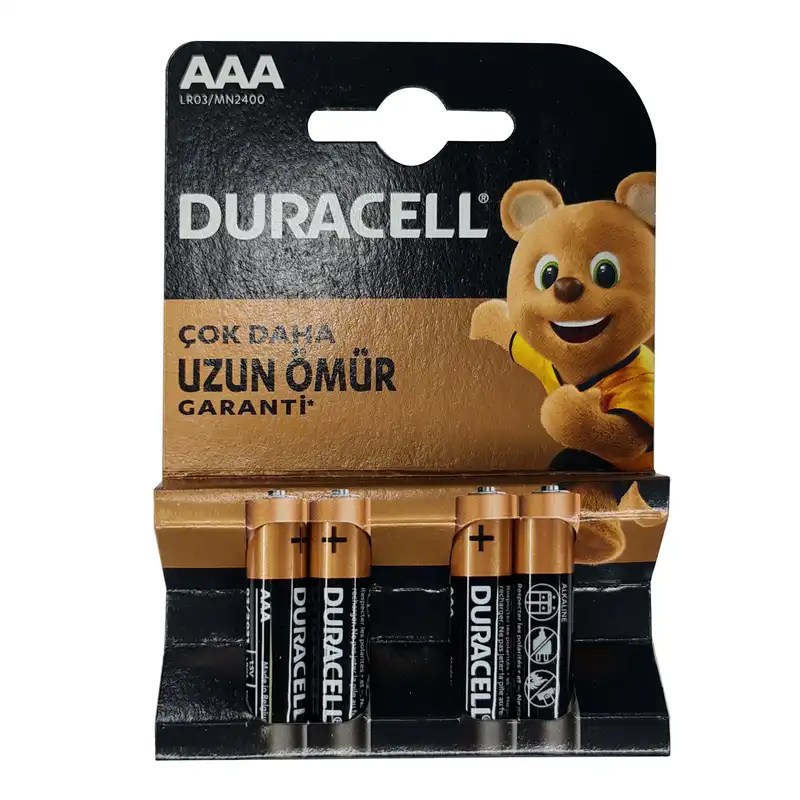 باتری نیم قلمی دوراسل مدل Belgium-AAA بسته چهار عددی