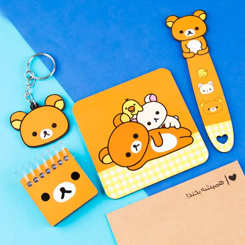 بسته لوازم تحریر مدل خرسی فانتزی کد g0lsa06 مجموعه 4 عددی