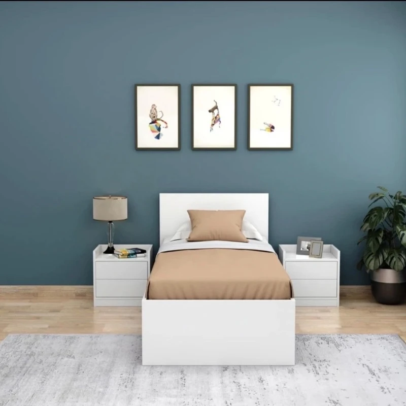 تخت‌خواب ملامینه یک نفره مدل t101 سایز 90 * 200 سانتی‌متر